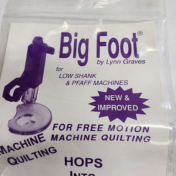 Big Foot Low Shank - Large Hoop Free Motion Quilting, Embroidery, Stippling New - Picture 8 of 8